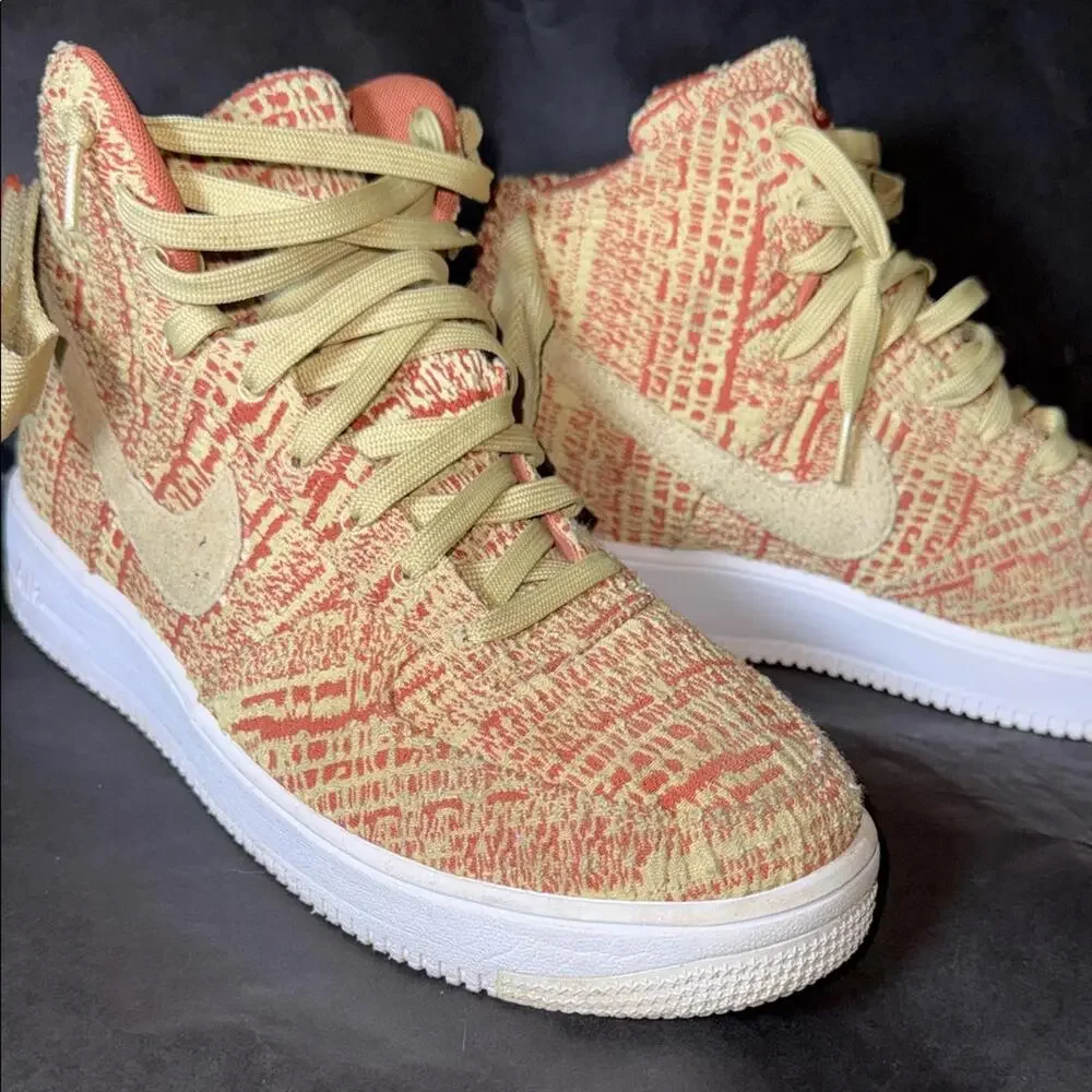 Nike Air Force 1 High Flyknit 2.0 Coral‎ Orange Mens 9.5